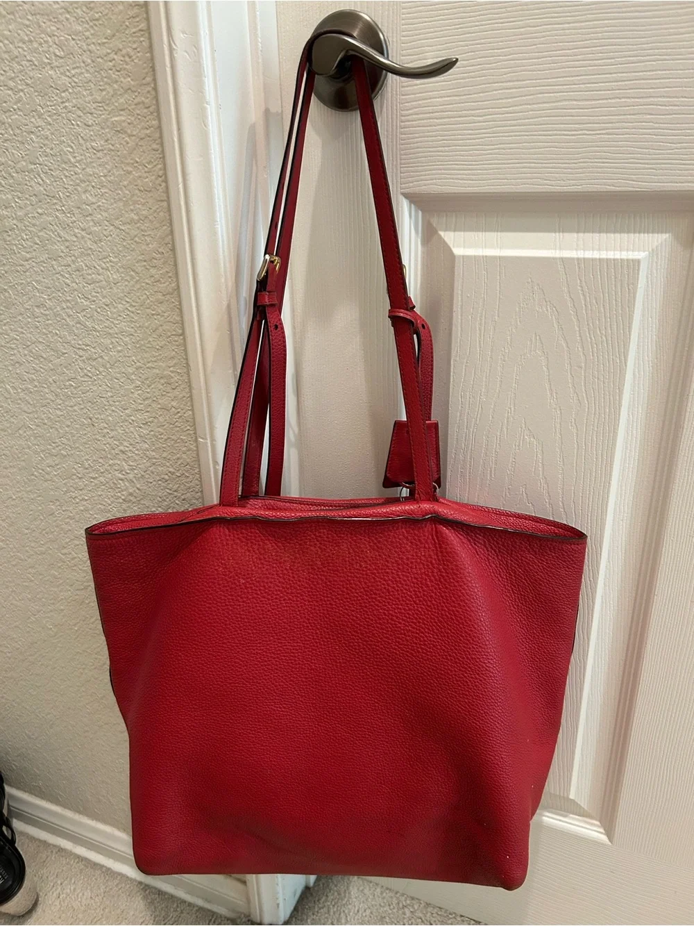 Prada Red Leather Tote